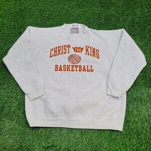 Vintage Christ The King Basketball Sweatshirt XL 26x28 Baggy